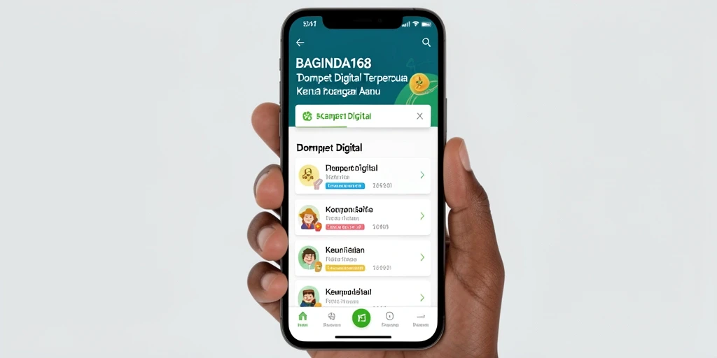 Antarmuka utama BAGINDA168 dengan fitur Dompet Digital yang intuitif.