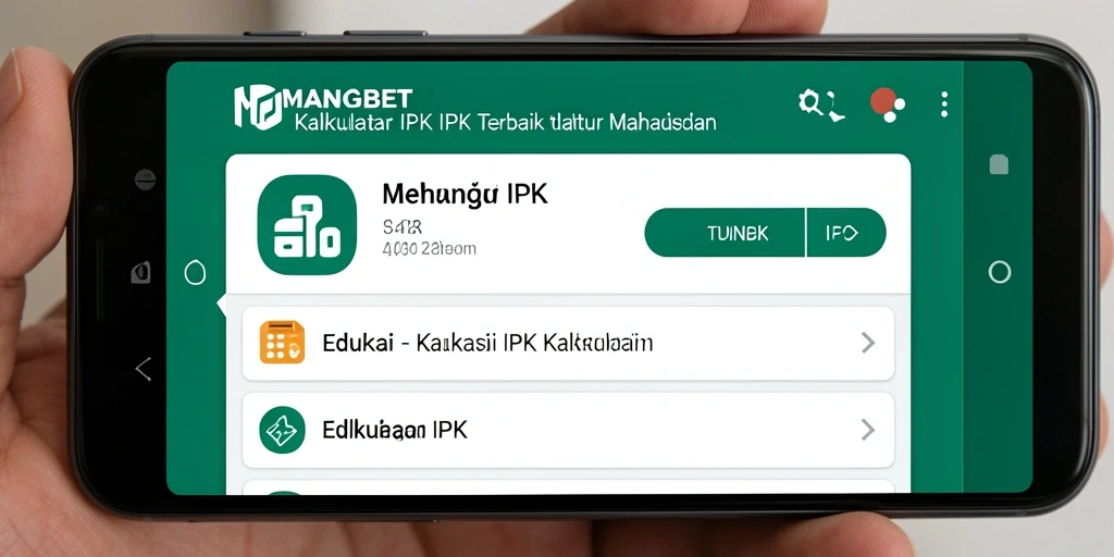 Antarmuka pengguna sederhana Kalkulator IPK MENANGBET.