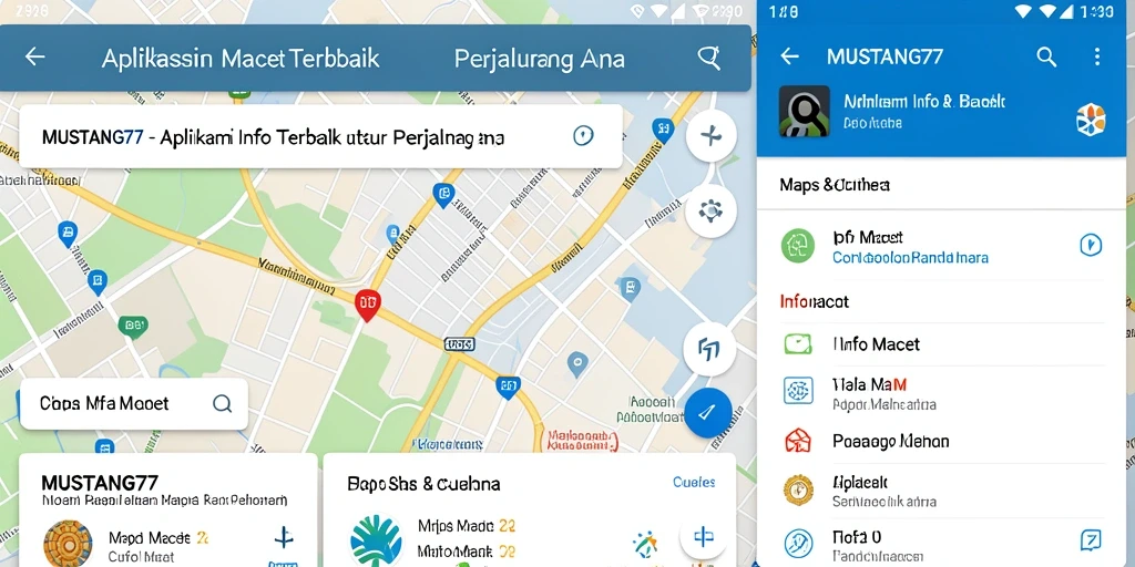 Antarmuka aplikasi MUSTANG77 yang menampilkan informasi lalu lintas secara real-time.