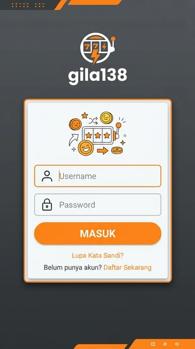 Tampilan halaman login gila138